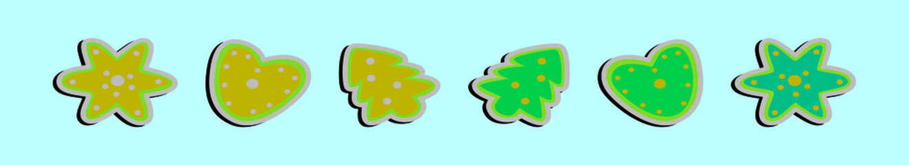 set of christmas cookies cartoon icon design template with various models. vector illustration isolated on blue background
