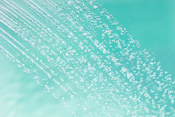 douche water drops, emerald background