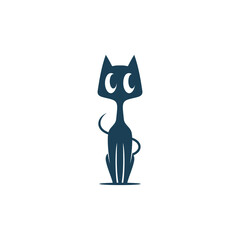 illustration cat logo vector flat cartoon mascot designs