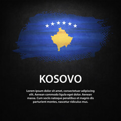 Obraz na płótnie Canvas Kosovo Flag Black Background