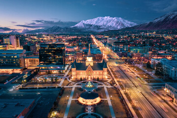 Downtown Provo Winter Evening