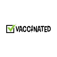 Vector Vaccinated Checkbox Label Illustration