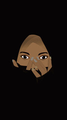 muslim with wearing jilbab in dualtone ilustrator