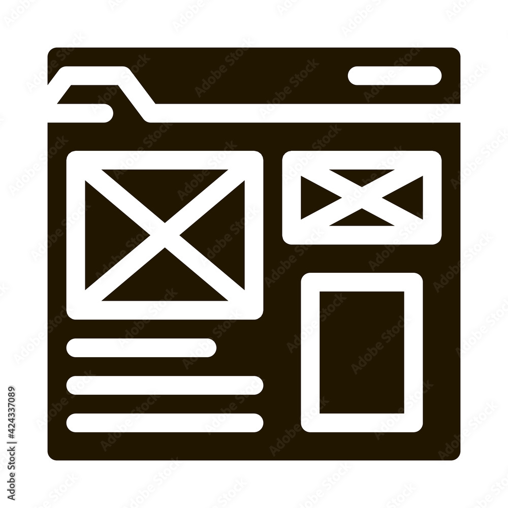 Poster front end web site style glyph icon vector. front end web site style sign. isolated symbol illustrat