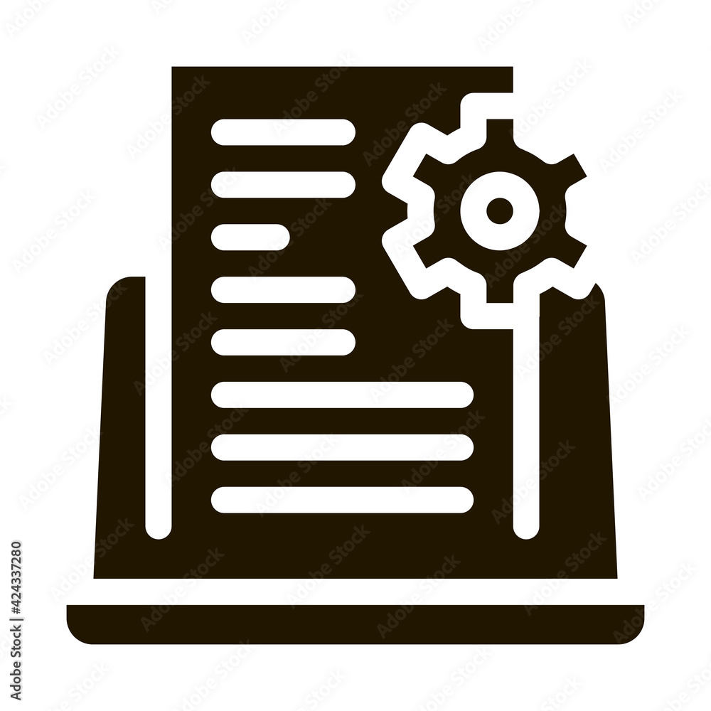 Poster front end technical tasks glyph icon vector. front end technical tasks sign. isolated symbol illustr