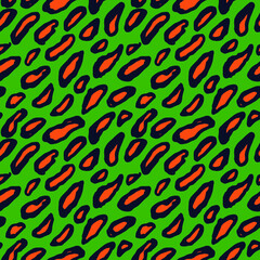 Seamless Leopard Pattern. Colorful Animal Skin Print. Spotted animal illustration. Vector Jungle Design.