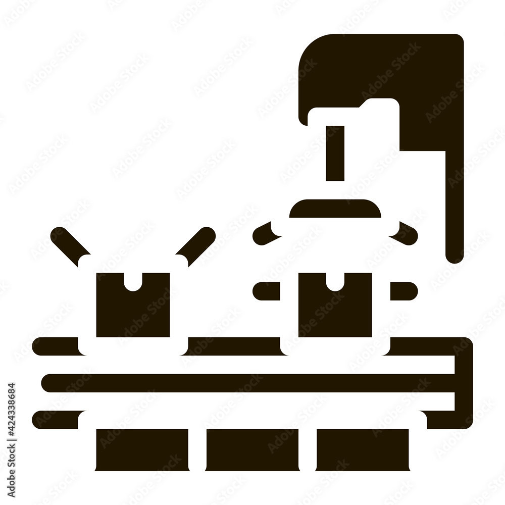 Poster machine for close box glyph icon vector. machine for close box sign. isolated symbol illustration