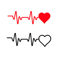 design vector icon heartbeat line minimal
