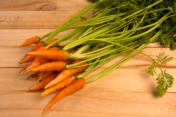 bunch of carrots on table