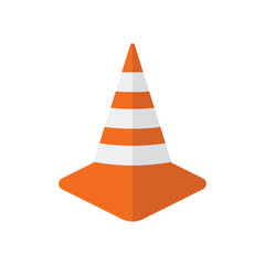Road cone icon. Flat illustration of road cone vector icon for web design
