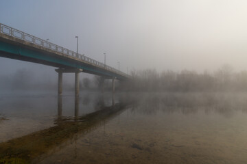 bridge in fog