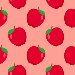 apple seamless pattern flat design vector illustration