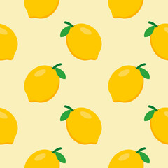 lemon seamless pattern flat design vector illustration