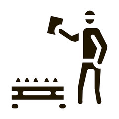 mushroom farm worker glyph icon vector. mushroom farm worker sign. isolated symbol illustration