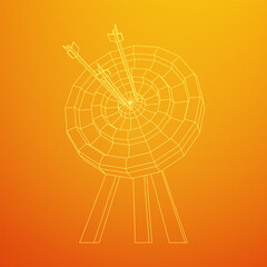 Archery target. Arrows hit round target goal concept