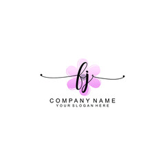 FJ Initials handwritten minimalistic logo template vector