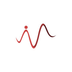 Abstract initial iv letter logo design