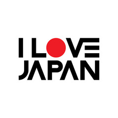 I LOVE JAPAN letter design vector