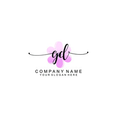 GD Initials handwritten minimalistic logo template vector