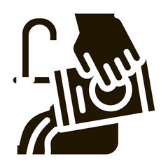 canalisation sink drain agent glyph icon vector. canalisation sink drain agent sign. isolated symbol illustration