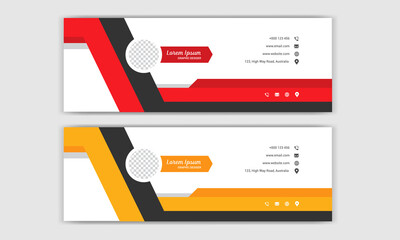 business email signature template design. Corporate email signature banner