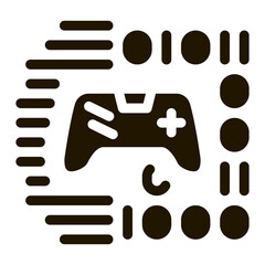 game development binary code glyph icon vector. game development binary code sign. isolated symbol illustration