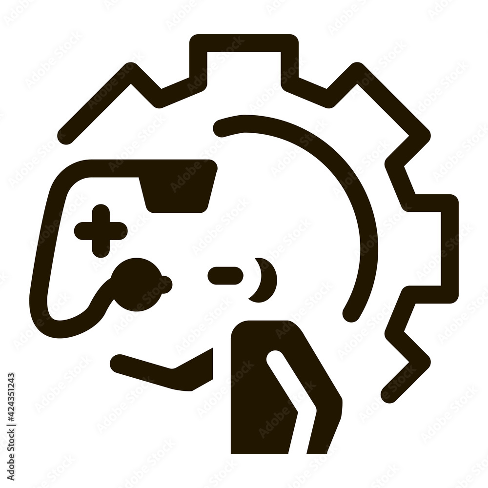 Aufkleber game development and testing glyph icon vector. game development and testing sign. isolated symbol i