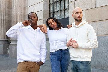 White simple apparel street style men and women’s clothing outdoor shoot