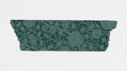 Wild tulip washi tape green journal sticker remix from artwork by William Morris