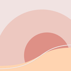 Orange sunset beach background Swiss graphic style