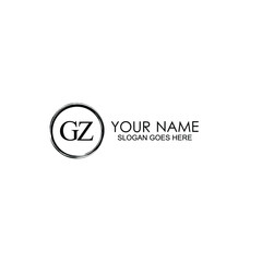 GZ Initials handwritten minimalistic logo template vector