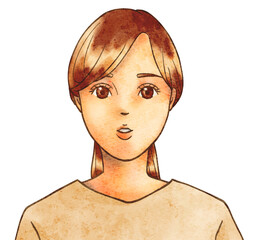 あいうべ体操をする女性「う」