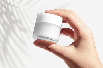 White makeup pod beauty product packaging with design space