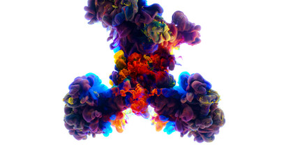 Abstract color paint splash isolated on white background, Splash of paint. Abstract background, ink
