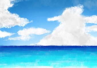 夏の海と空　背景