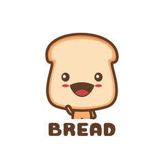 cute bun with a happy expression. food mascot template.