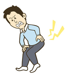 腰を痛めた男性のイラスト