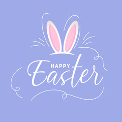 happy easter day greeting card template	