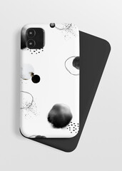 Phone case with ink brush pattern