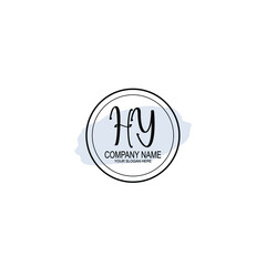 HY Initials handwritten minimalistic logo template vector