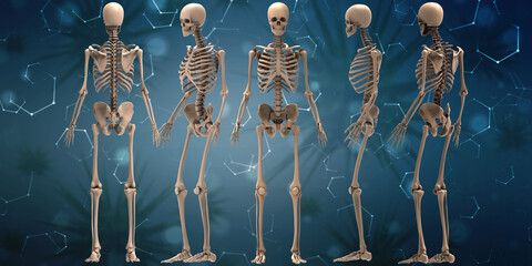 3d renderings of human skeleton
