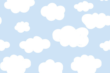 Cute background with fluffy cloud pattern