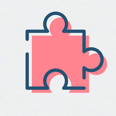 Jigsaw outline icon business solution symbol