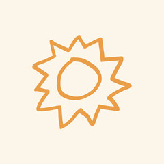 Summer sun doodle cute graphic in orange
