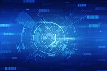 Obraz premium 2d illustration Abstract futuristic electronic circuit technology background