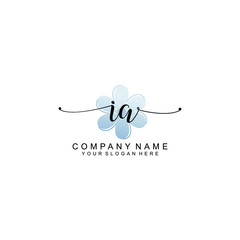 IA Initials handwritten minimalistic logo template vector