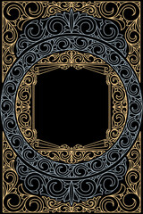 Decorative ornate retro design blank card
