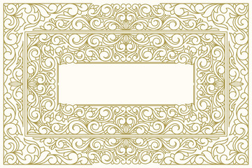Decorative monochrome ornate retro design blank card