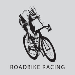 Fototapeta na wymiar road bike cycling race logo silhouette vector