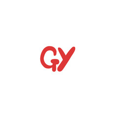 GY initial handwriting logo for identity